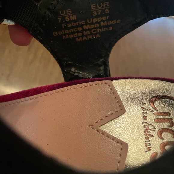 Circus by Sam Edelman Velvet Platform Sandals - Burgundy and Black - Picture 9 of 10